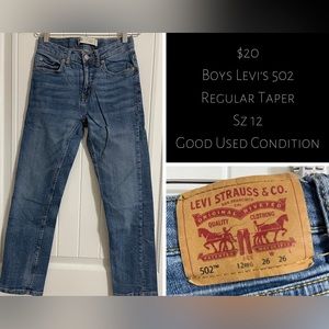 Boys Levi’s 502 Sz 12
